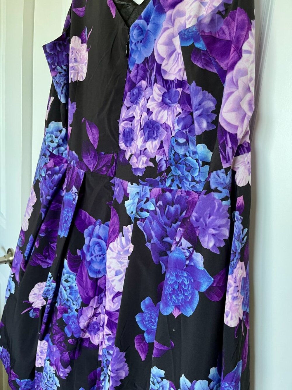 Citi Chic  Dress Hydrangea Fit & Flare Feminine,  Plus Size, Pleated Skirt, - Picture 5 of 11